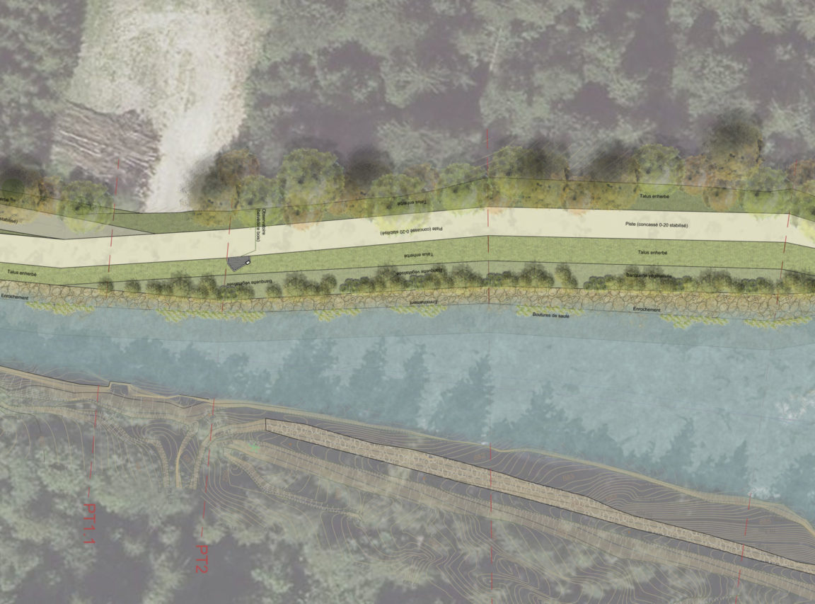Confortement digue du Giffre / reconstruction digue de la Valentine